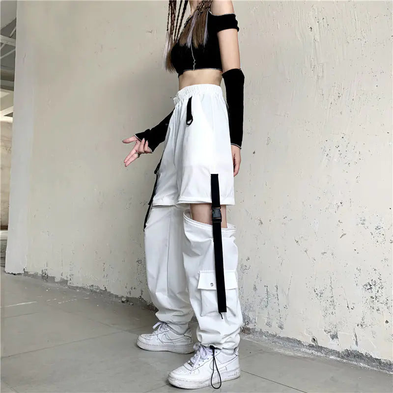 Pantalones cargo punk ajustados Harajuku para mujer (hasta el tobillo)