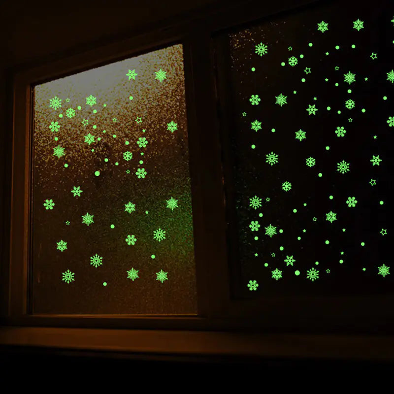 Pegatinas de pared de copos de nieve que brillan en la oscuridad para niños