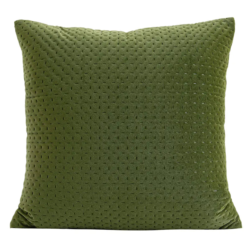 Conjunto de sofá plisado 3D verde con cojines