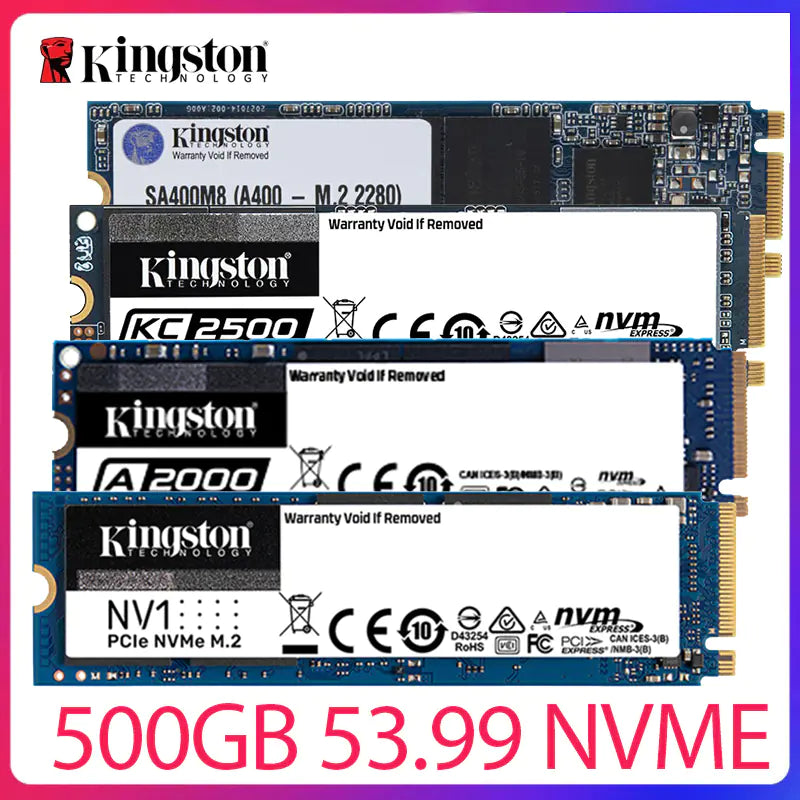 Unidad SSD M.2 NVMe Kingston serie NV2 de 500 GB (PCIe 4.0 x4)