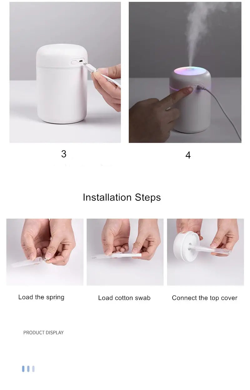 Difusor portátil de aceites esenciales con LED de 300 ml