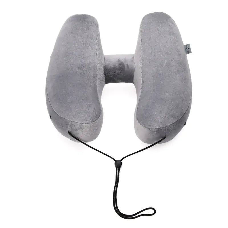 Almohada de viaje inflable con capucha en forma de H para el cuello