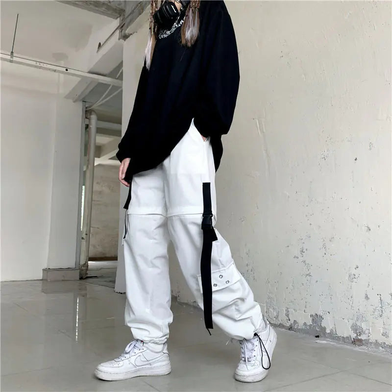Pantalones cargo punk ajustados Harajuku para mujer (hasta el tobillo)
