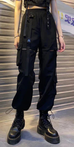 Pantalones cargo punk ajustados Harajuku para mujer (hasta el tobillo)