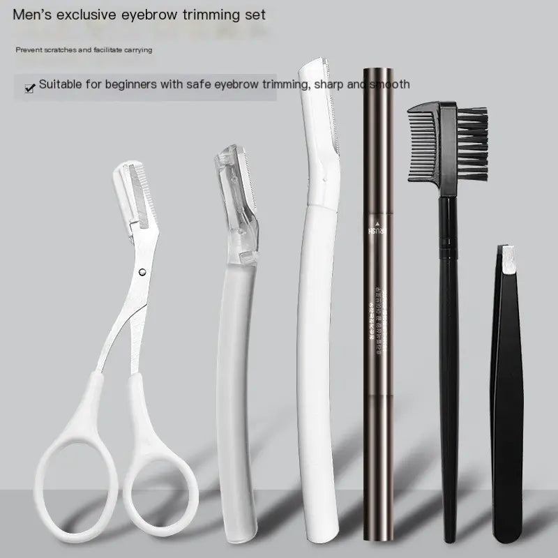 Pinzas para cejas de acero inoxidable y juego de cepillos de doble cabezal