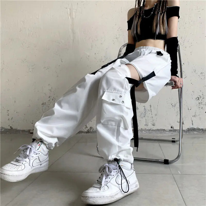 Pantalones cargo punk ajustados Harajuku para mujer (hasta el tobillo)
