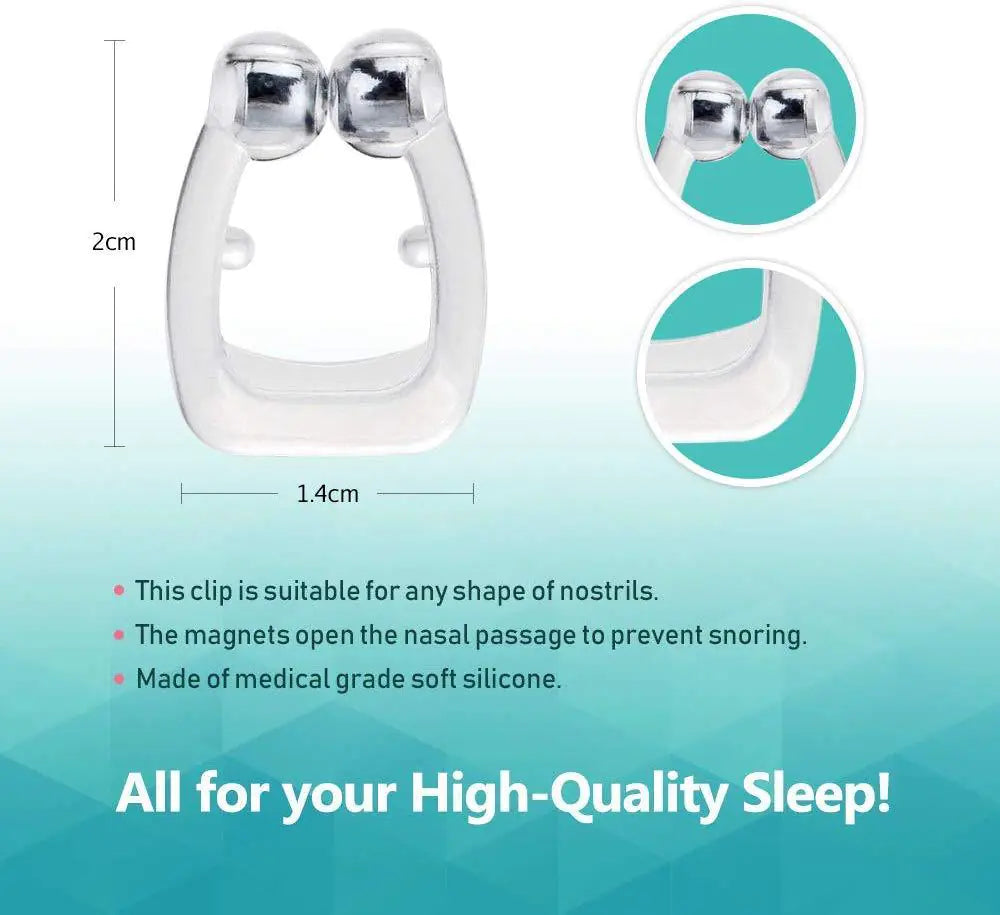 Mini dispositivo antirronquidos con pinza nasal de silicona