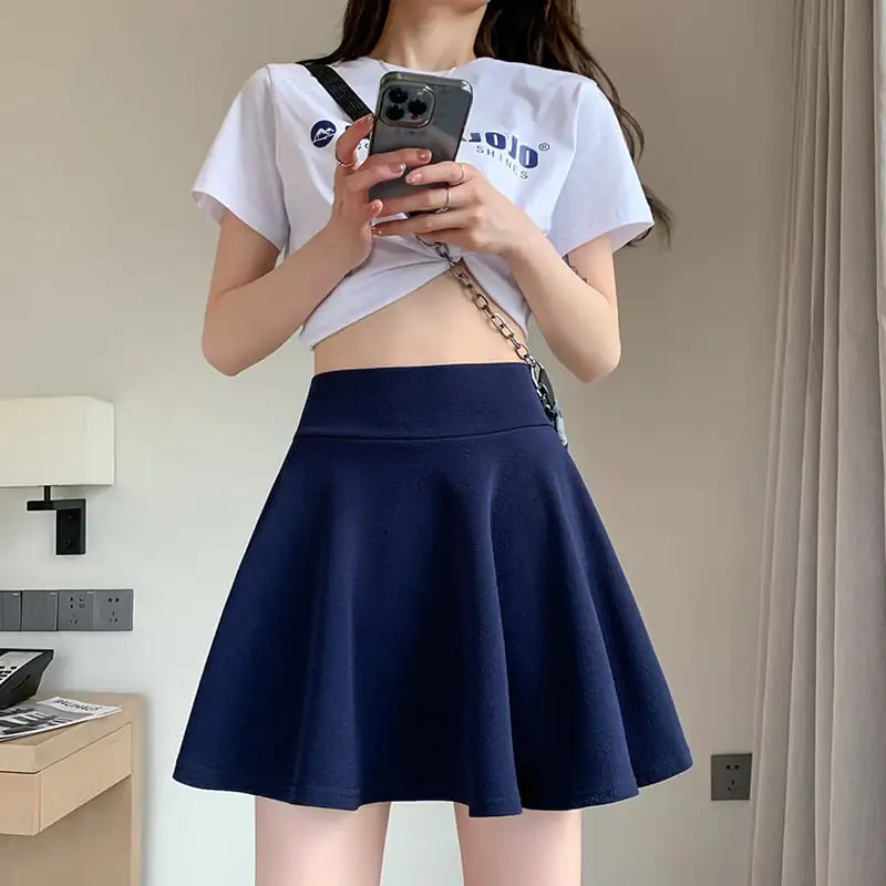 High Waist Pleated Puffy Skirt
