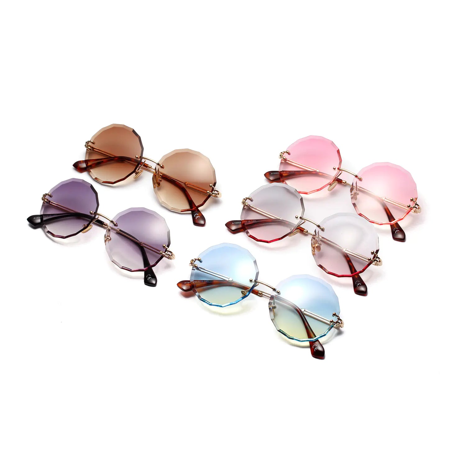 Gafas de sol vintage, con corte de diamante redondo