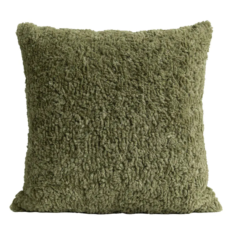 Conjunto de sofá plisado 3D verde con cojines