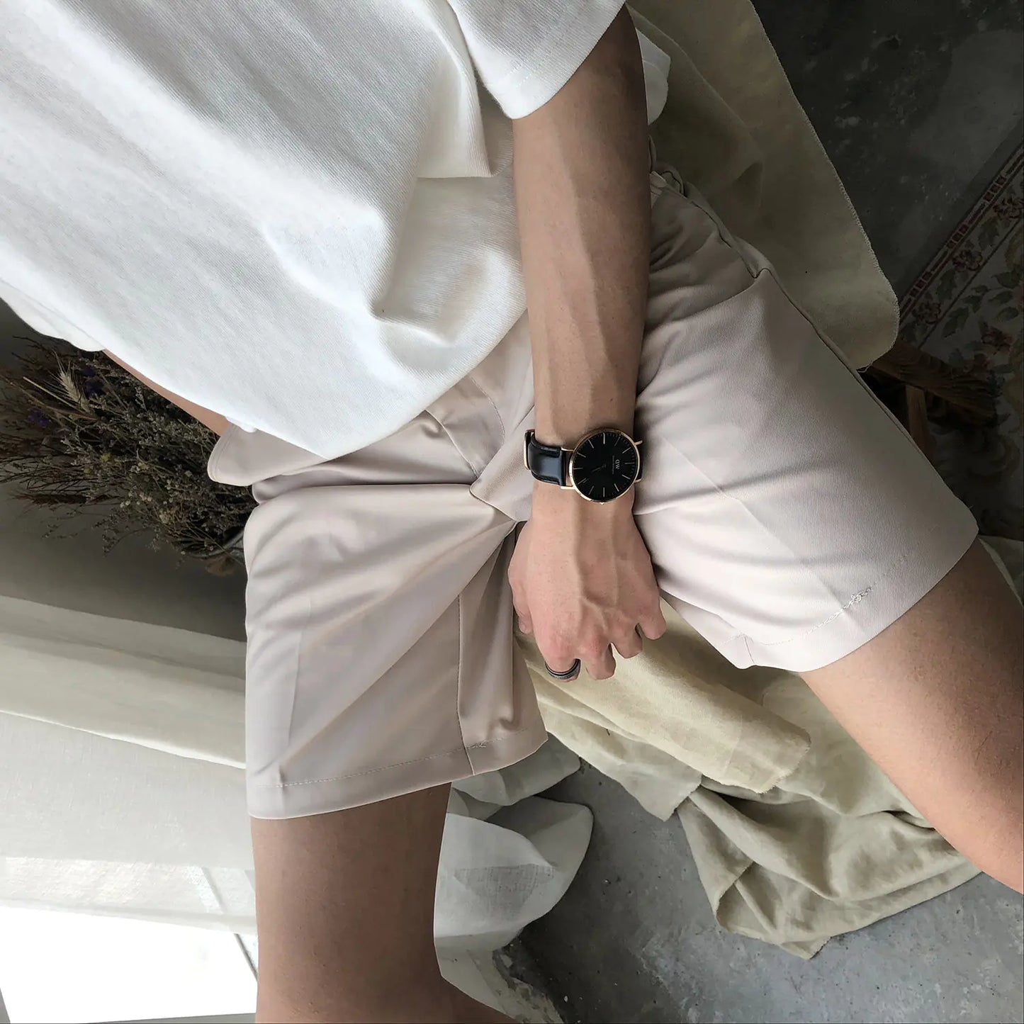 Loose Solid Color Suit Pants Shorts