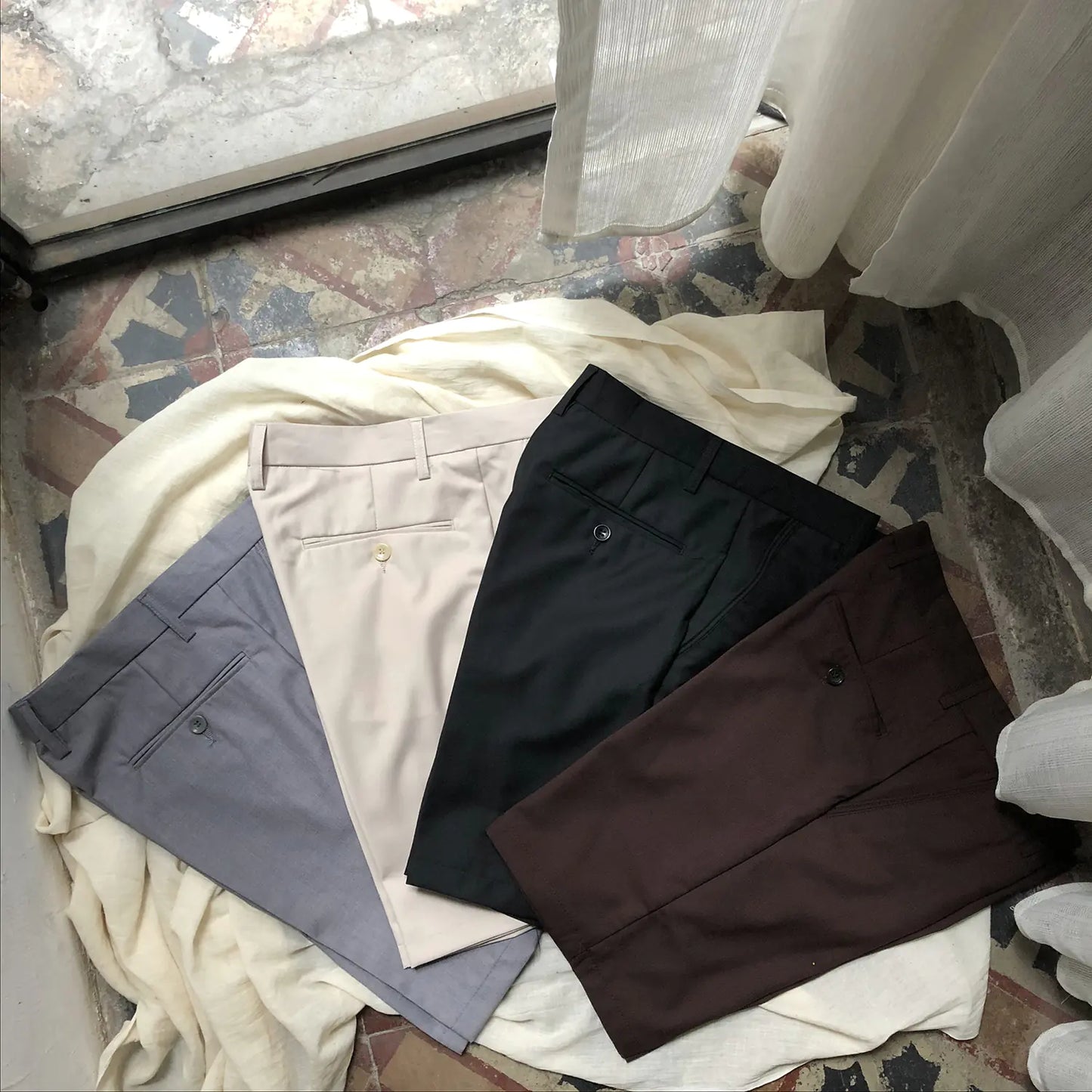 Loose Solid Color Suit Pants Shorts