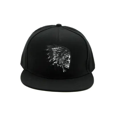 Gorra de estilo hip hop con ala plana bordada