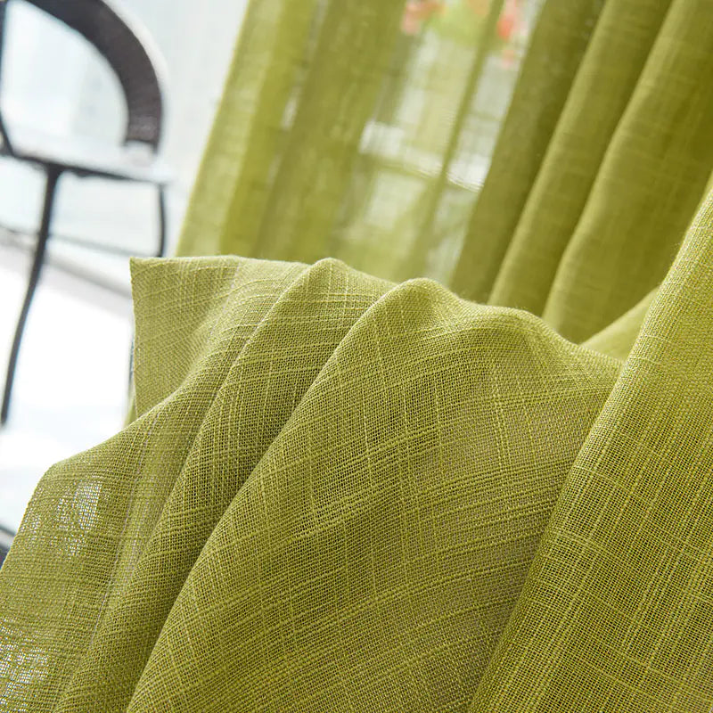 Cortinas transparentes de lino blanco grueso - Diseño moderno