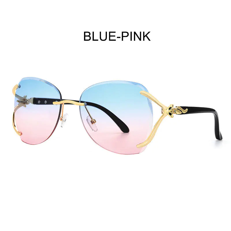 Gafas de sol de moda para mujer con diseño de metal y diamantes