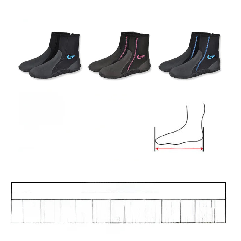Waterproof 5MM Diving Shoes for Rescue and Snorkeling