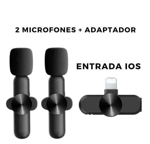 Micrófono de solapa inalámbrico para grabación de audio y video