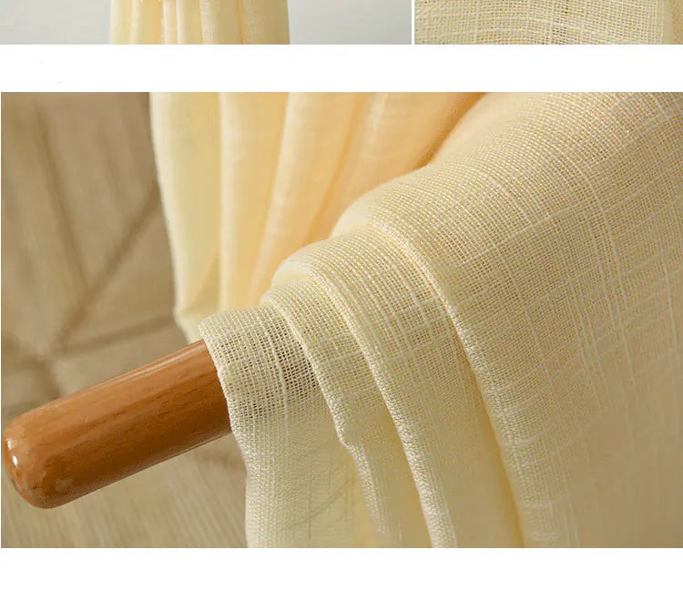 Cortinas transparentes de lino blanco grueso - Diseño moderno