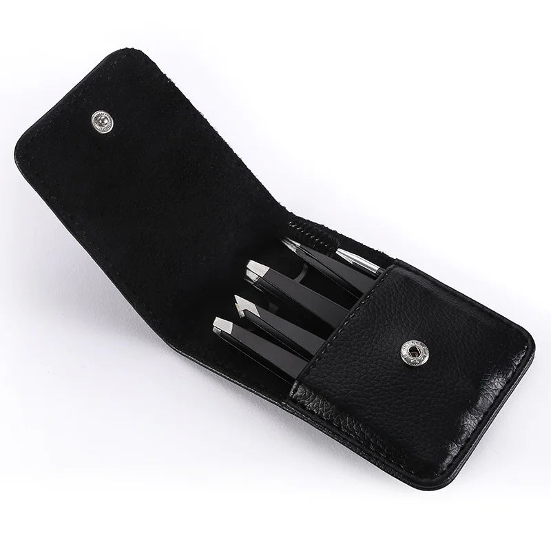 Juego de pinzas para cejas de acero inoxidable
