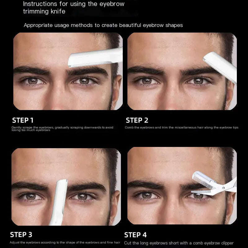 Pinzas para cejas de acero inoxidable y juego de cepillos de doble cabezal