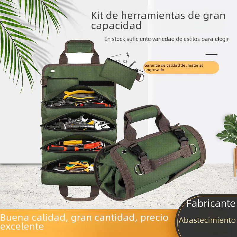 Bolsa enrollable organizadora de herramientas de electricista para herramientas