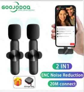 Micrófono de solapa inalámbrico para grabación de audio y video