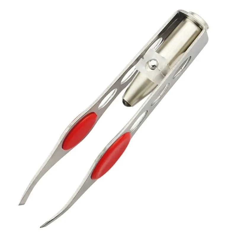 Pinzas LED para cejas con herramienta de belleza de acero inoxidable