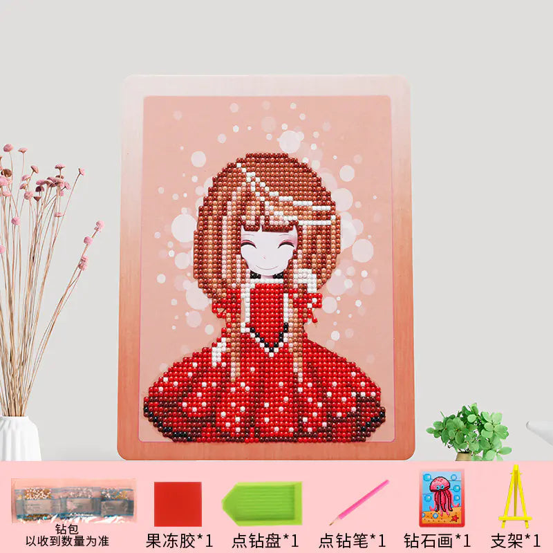 Kit de manualidades de princesas con pintura de diamantes para niños