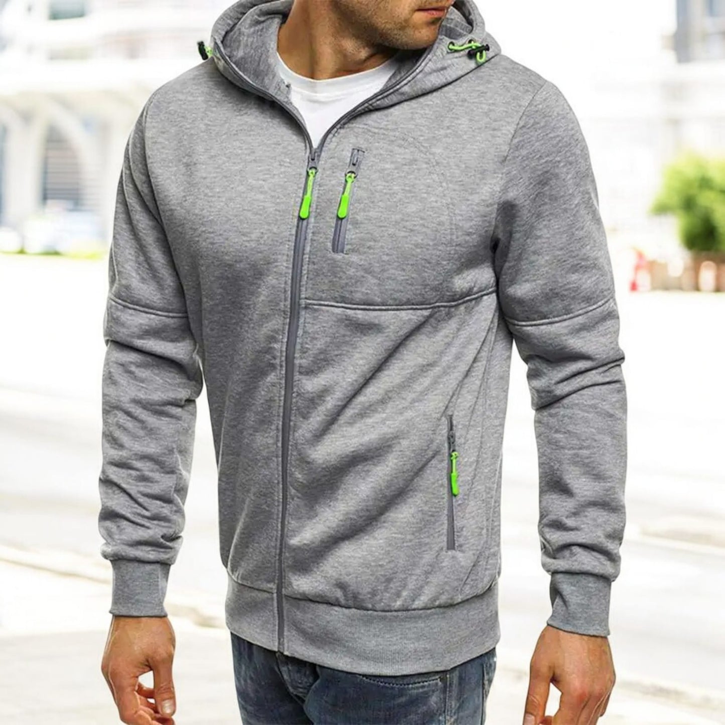 2022 Men's Zip Pocket Sports Hoodie Jacket