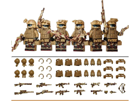 Juego de bloques de construcción militares para niños
