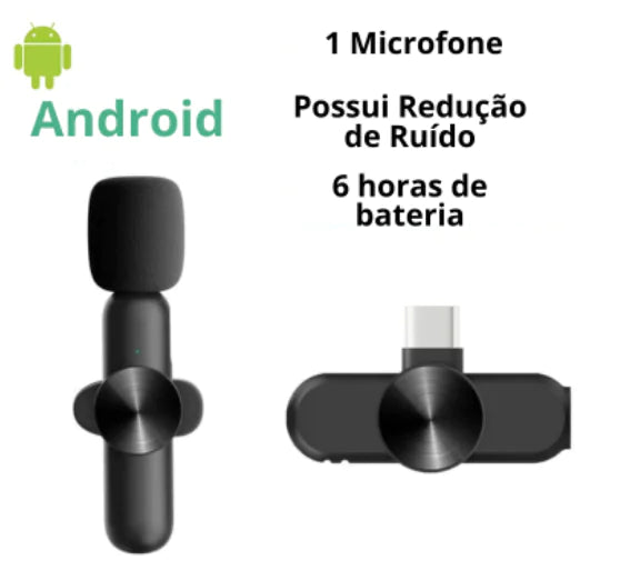 Micrófono de solapa inalámbrico para grabación de audio y video