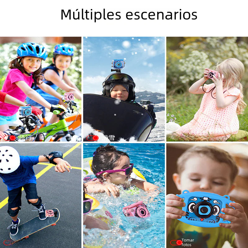 Cámara digital impermeable para niños - Mini cámara HD para exteriores