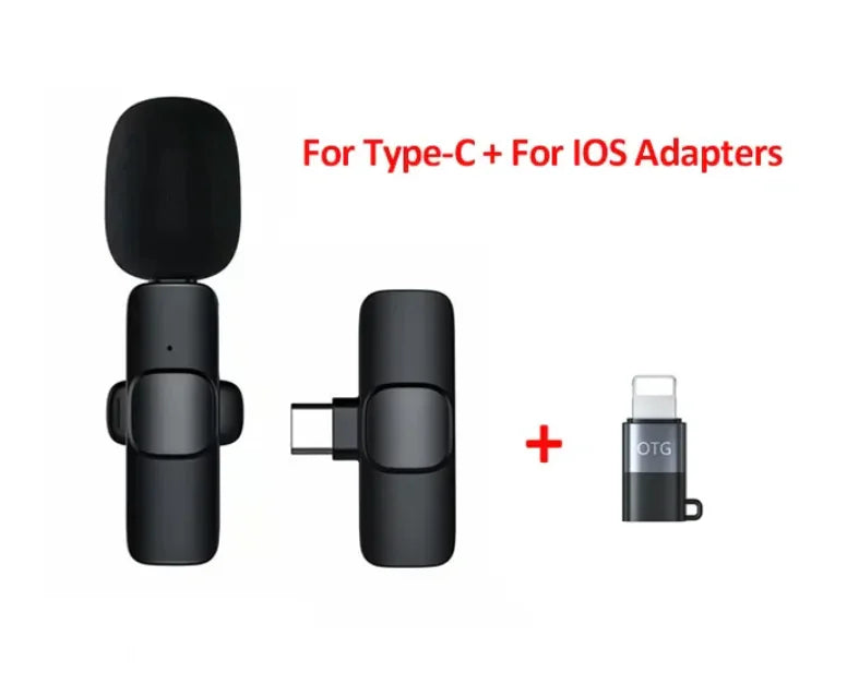 Micrófono de solapa inalámbrico para grabación de audio y video