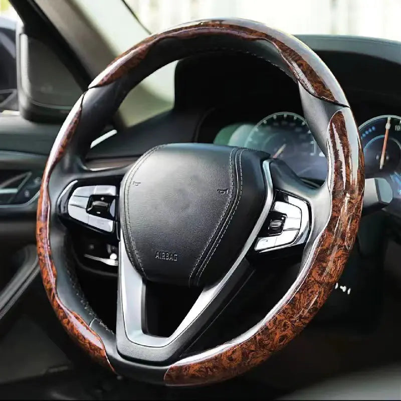 Juego de fundas universales para volante con veta de madera fina