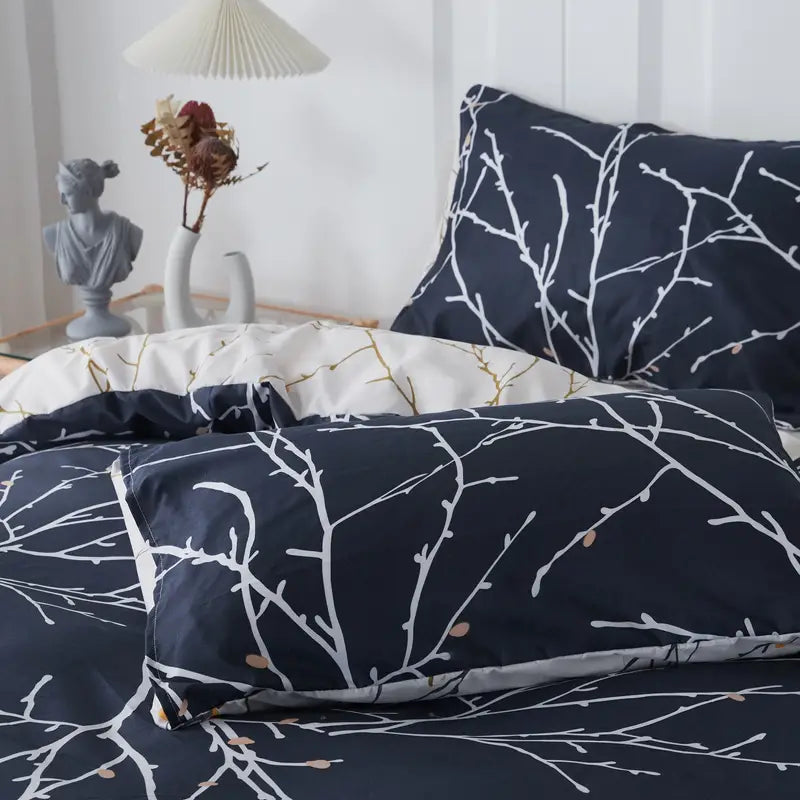3-Piece Soft Tree Branch Duvet Cover Set for Bedrooms