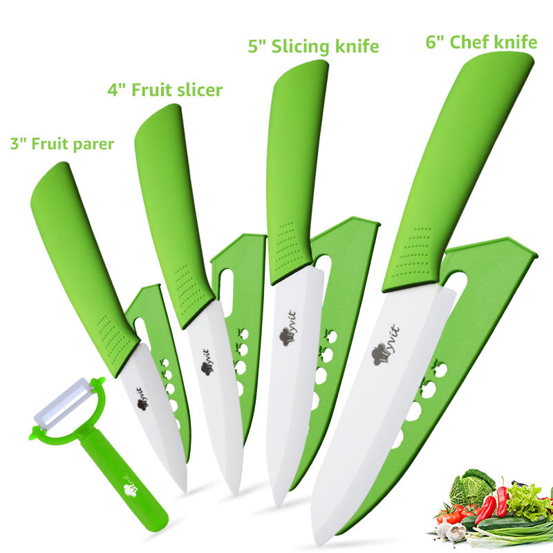 Ceramic Knife Set with Non-Slip Handles (5 Pieces)