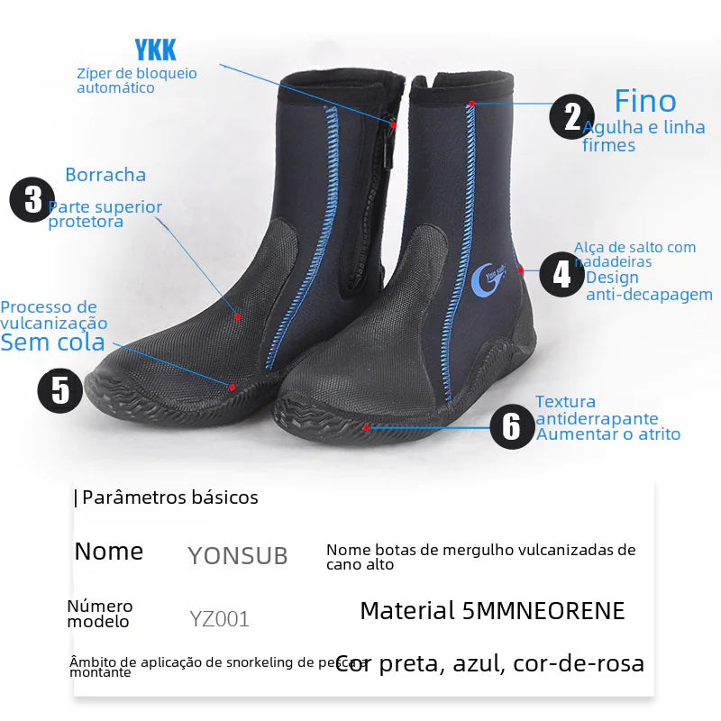 Waterproof 5MM Diving Shoes for Rescue and Snorkeling