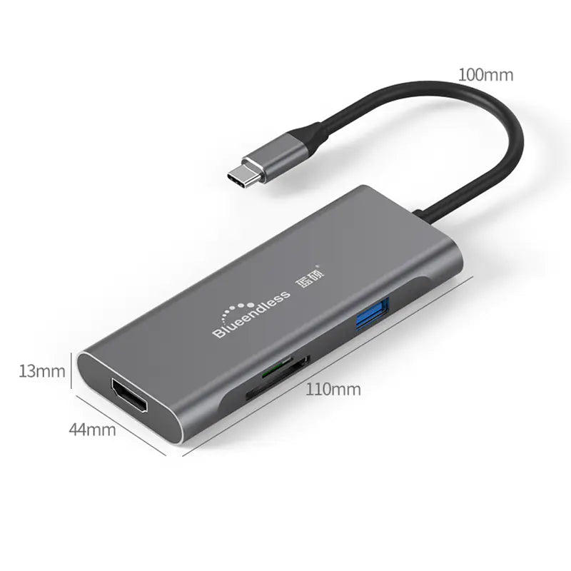 Multifunctional Type-C Hub with HDMI and 7 Ports