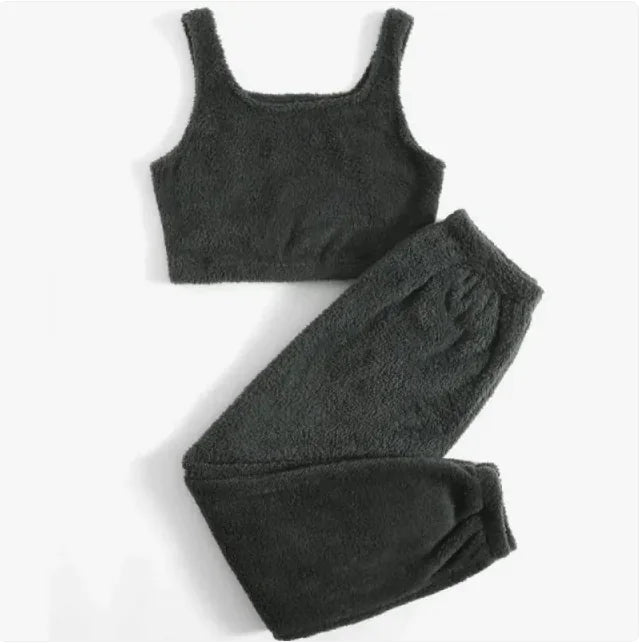 Conjunto de pijama de felpa de invierno para mujer