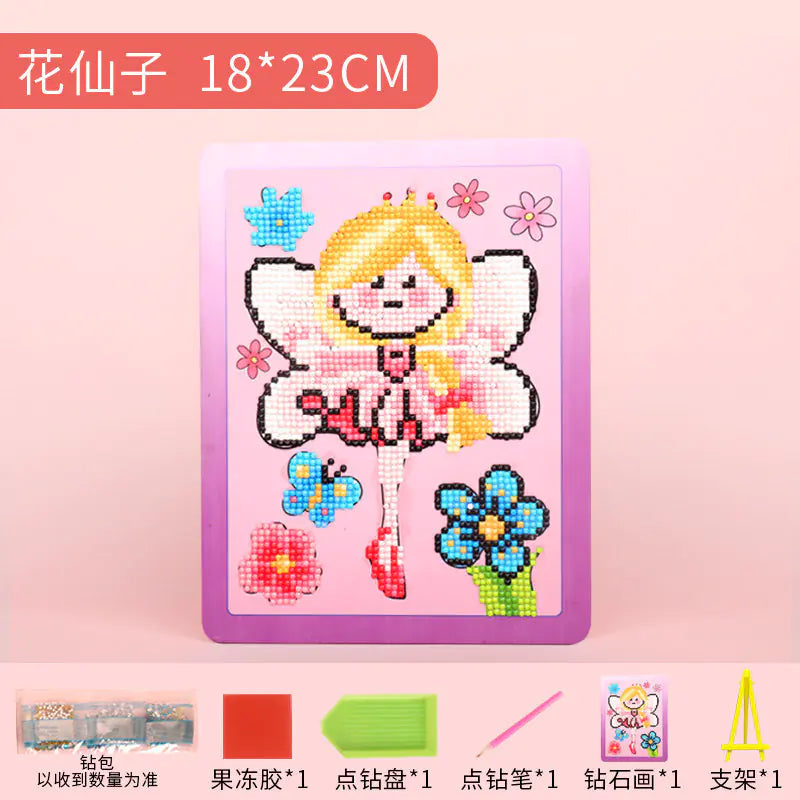 Kit de manualidades de princesas con pintura de diamantes para niños
