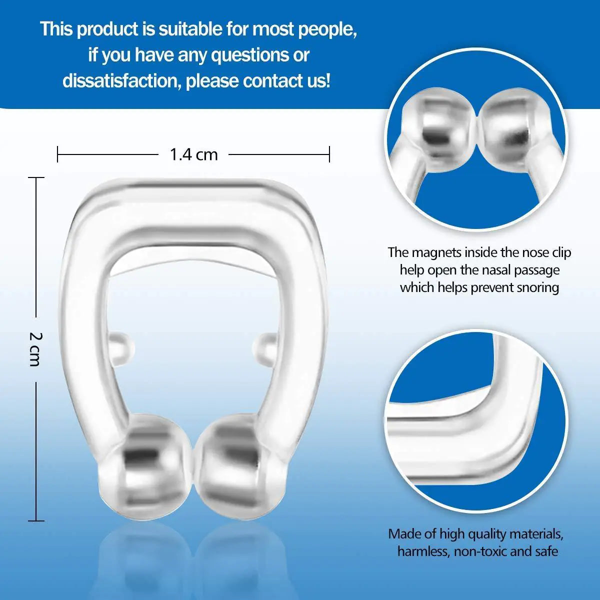 Mini dispositivo antirronquidos con pinza nasal de silicona