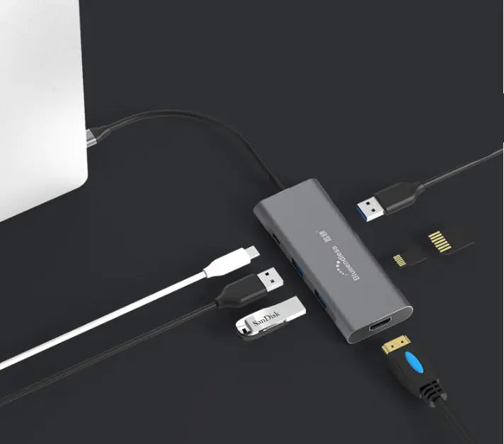 Multifunctional Type-C Hub with HDMI and 7 Ports