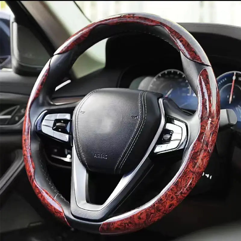 Juego de fundas universales para volante con veta de madera fina