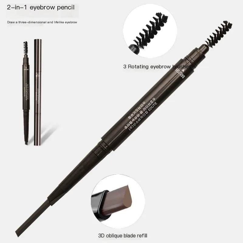 Pinzas para cejas de acero inoxidable y juego de cepillos de doble cabezal