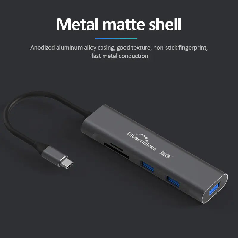 Multifunctional Type-C Hub with HDMI and 7 Ports