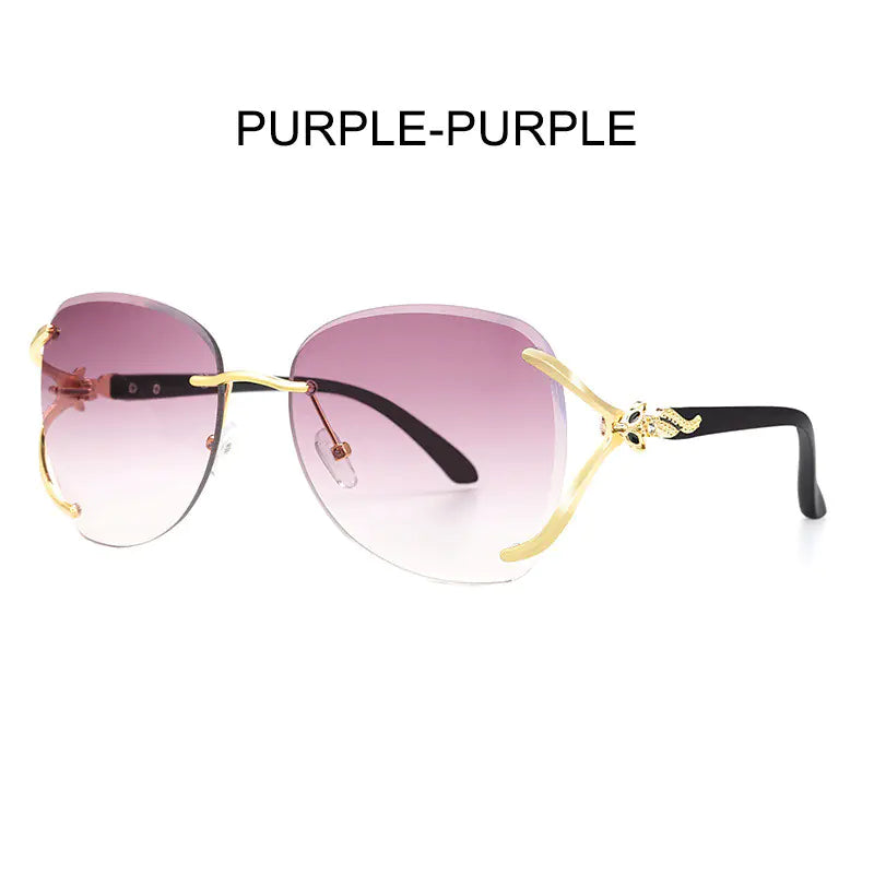 Gafas de sol de moda para mujer con diseño de metal y diamantes