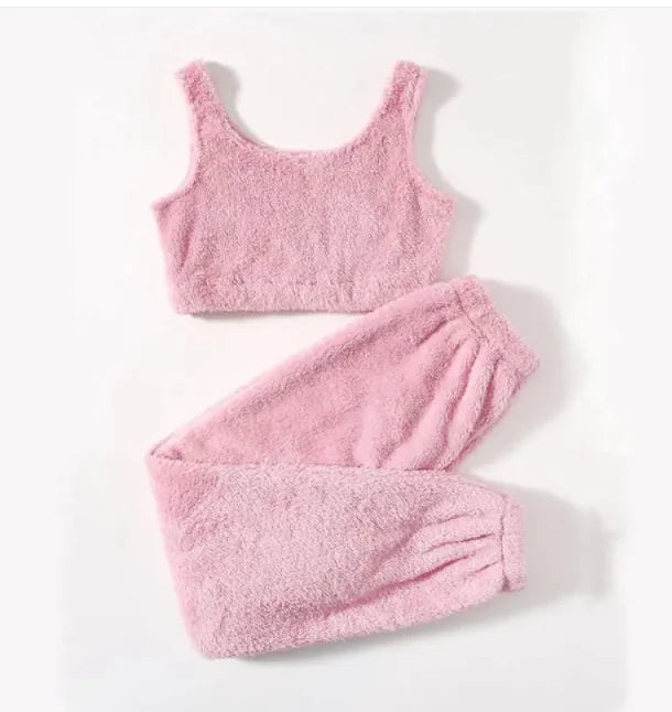 Conjunto de pijama de felpa de invierno para mujer