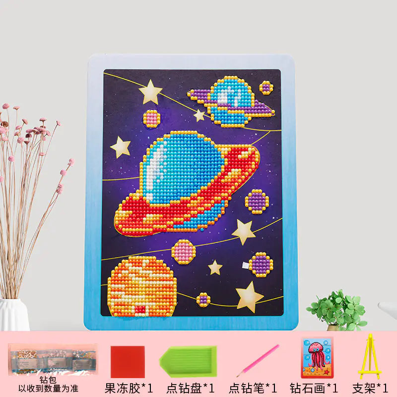 Kit de manualidades de princesas con pintura de diamantes para niños