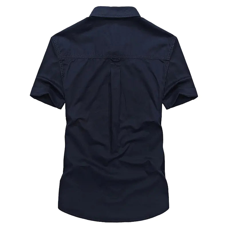 Men's Loose-Fit Short Sleeve Washed Cotton Shirt
