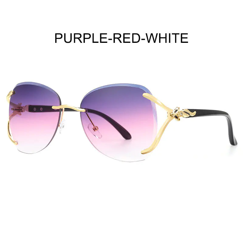 Gafas de sol de moda para mujer con diseño de metal y diamantes